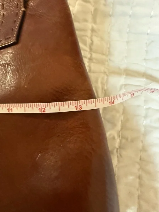 Fossil Brown Leather Shoulder Bag Tote Purse Vintage Cognac Zip Top - Picture 6 of 9